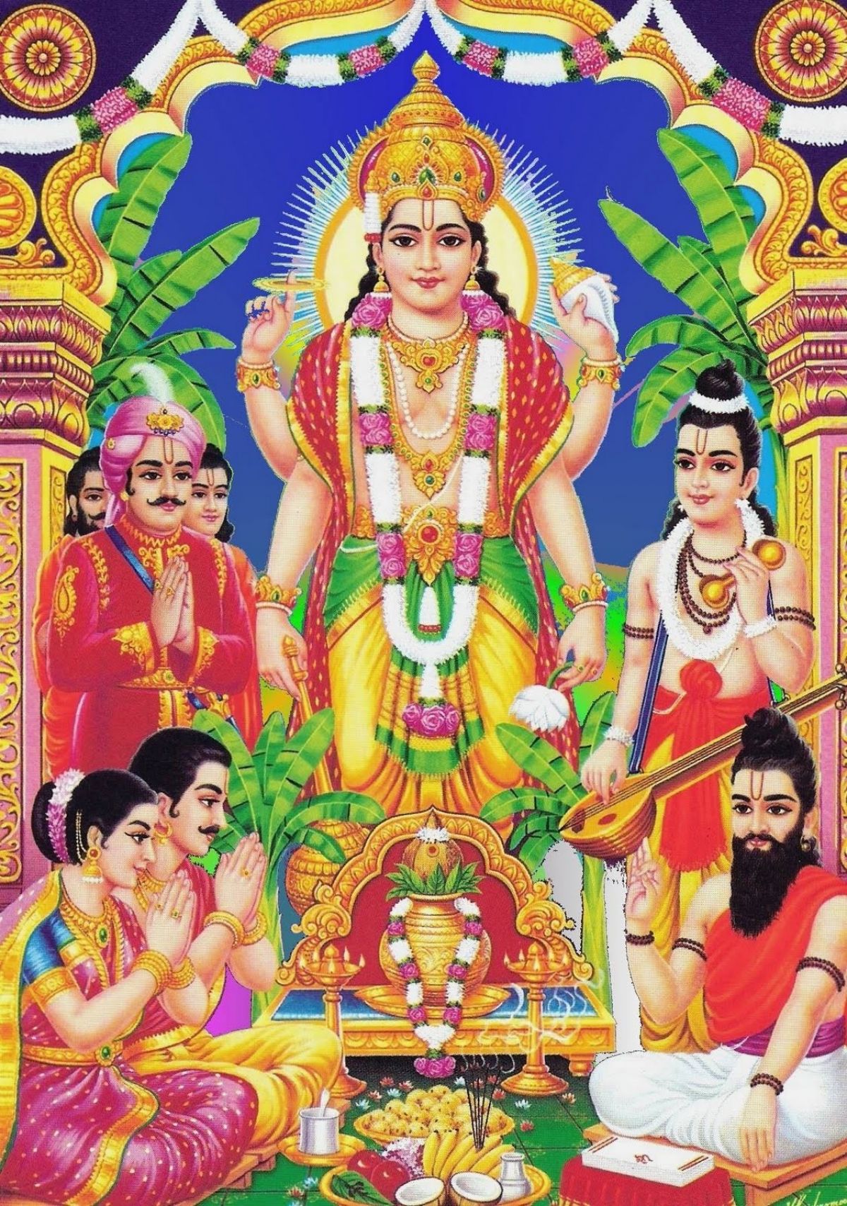 Sri Satyanarayan Pooja — Lord Vishnu with devotees